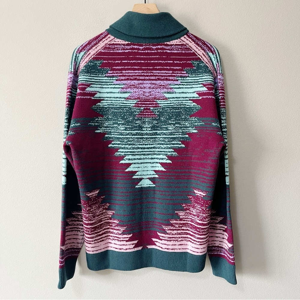 Greyson NWT Ottawa Shawl Cardigan Sweater Aztec Print Men's Size Medium Wool - Picture 8 of 13